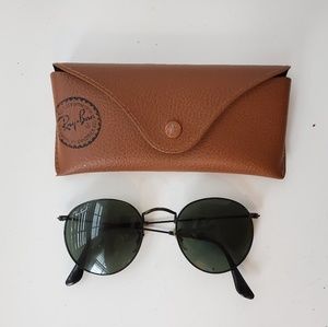 Black Ray-Ban Round Metal Circle Sunglasses